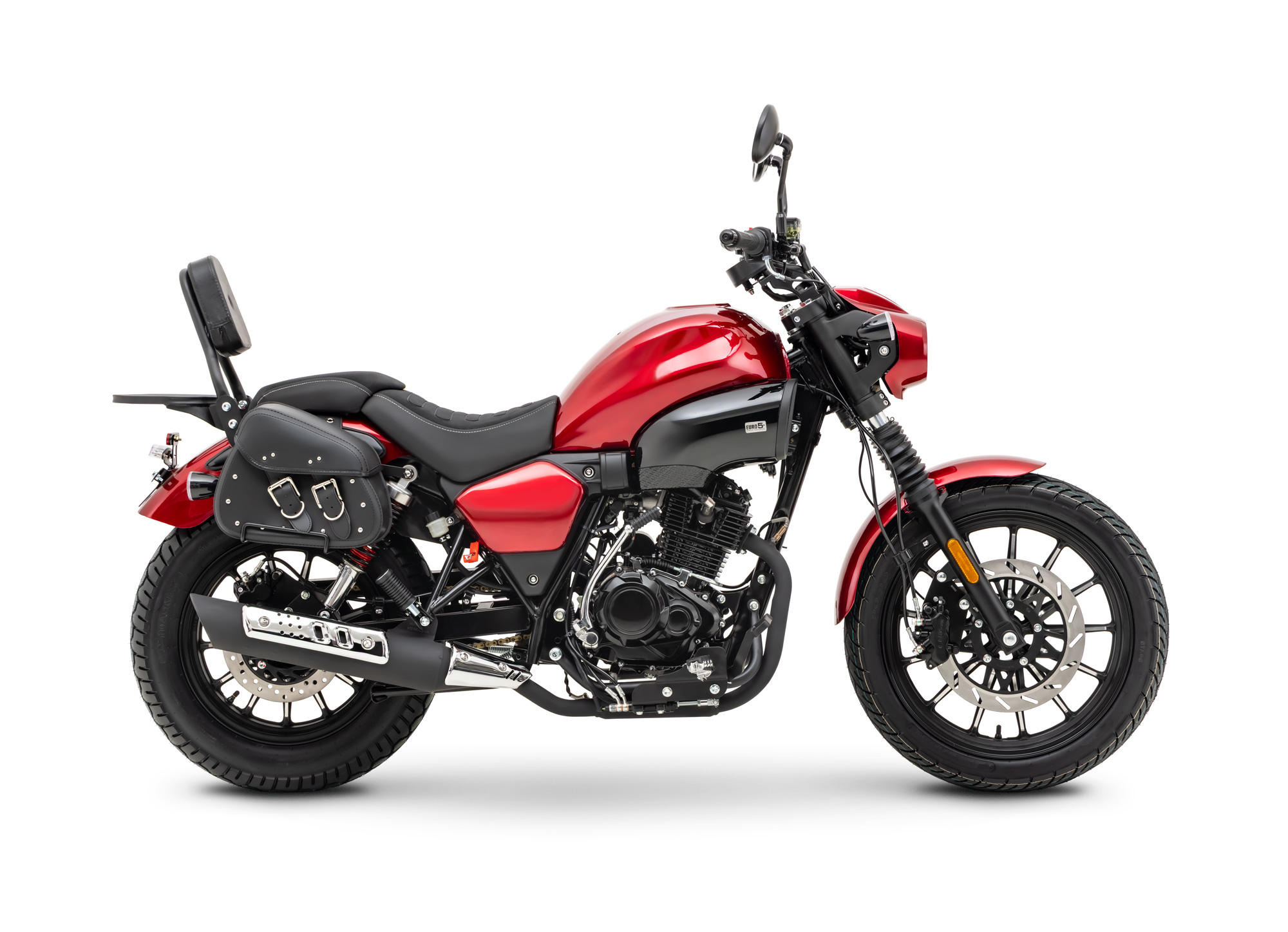 Motorrad Fighter 125 S-RS rot 90 km/h Euro 5+ Schaltmoped Chopper 125ccm 4 Takt Leichtkraftrad Krad Kraftrad