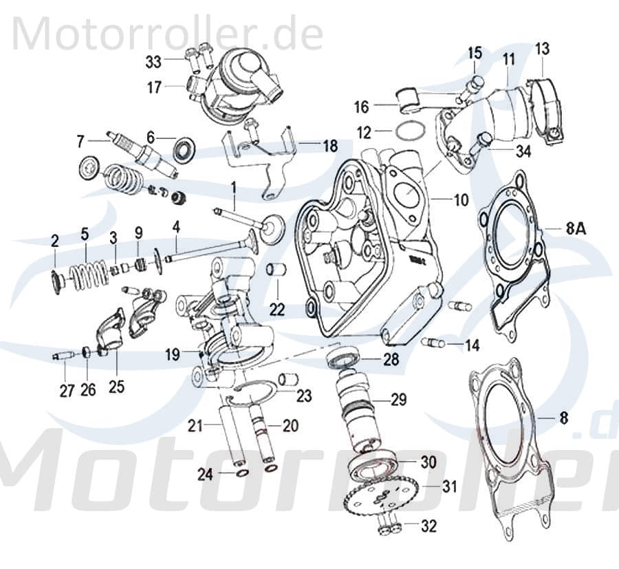 SMC Sicherungsschraube M6x20mm Keeway Scooter 150011000000 Motorroller.de 125ccm-4Takt Outlook 125 Kreidler Insignio 125 DD Moped Ersatzteil Service