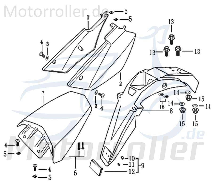 CPI SX 50 Supercross Seitenverkleidung 50ccm 2Takt 403-12Y2-007R-B Motorroller.de rechts schwarz Seitendeckel Seitenabdeckung Seitenleiste Motorrad