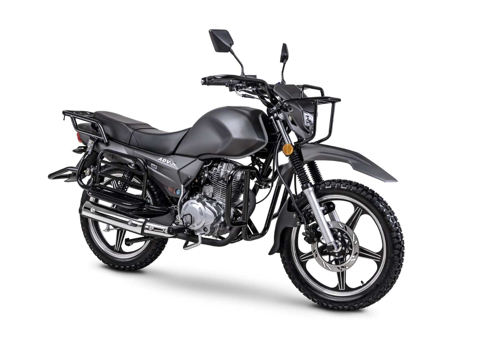 Motorrad Fighter 125 ADV-RS schwarz matt Euro 5+ Schaltmoped 125ccm 4 Takt Leichtkraftrad