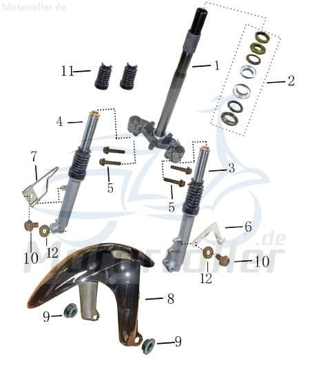 Lenkkopflager Satz 4Takt 50ccm ALG-BT50QT-9-080303-R