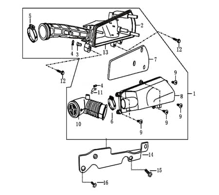 Luftfilterkasten kompl inkl Filter 4t 50cc BAO-172100-139QMA-0000