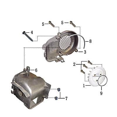 Gebläseabdeckung Zylinderverkleidung 2Takt 50ccm 704162 Motorroller.de Kreidler Hiker 50 DD Sport Galactica 2.0 Jigger