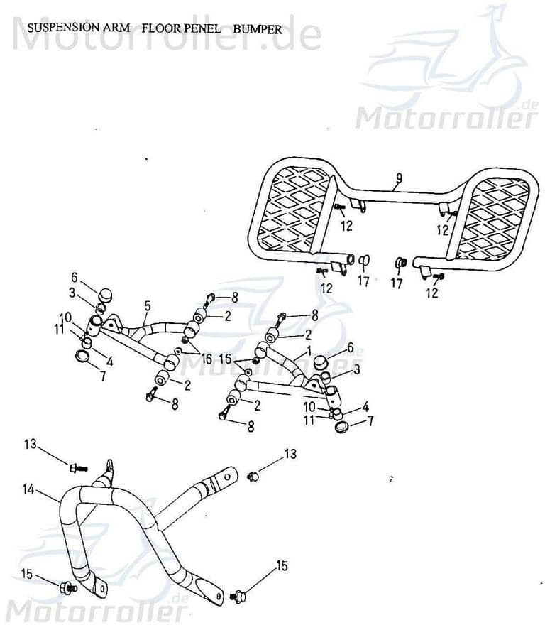 Adly Achsschenkel rechts ATV 50 II  AC 50ccm 2Takt Motorroller.de Traggelenk Dreieckslenker Achshalter Achsführung Achsstrebe Achs-Schenkel