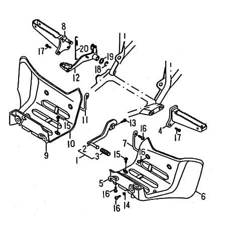 Abdeckung Fußraste links bis Mod 06 Quad 94112
