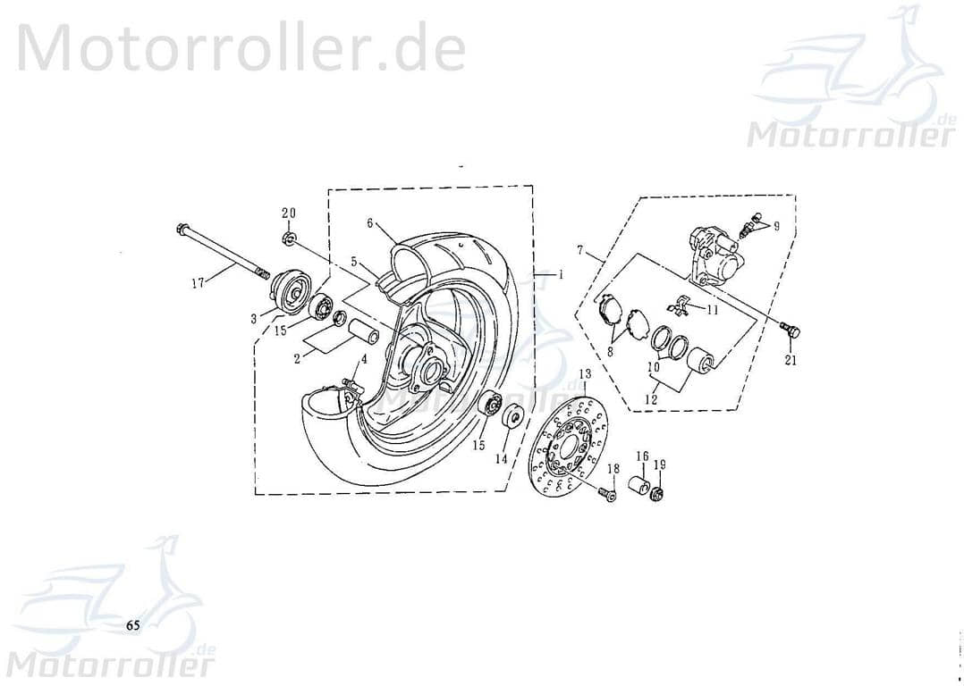 Distanzbuchse 10,5x16x53,15mm mitte Rex Hülse 78544 Motorroller.de Distanzhülse Distanzring Distanz-Hülse Passhülse Passbuchse Scooter Service