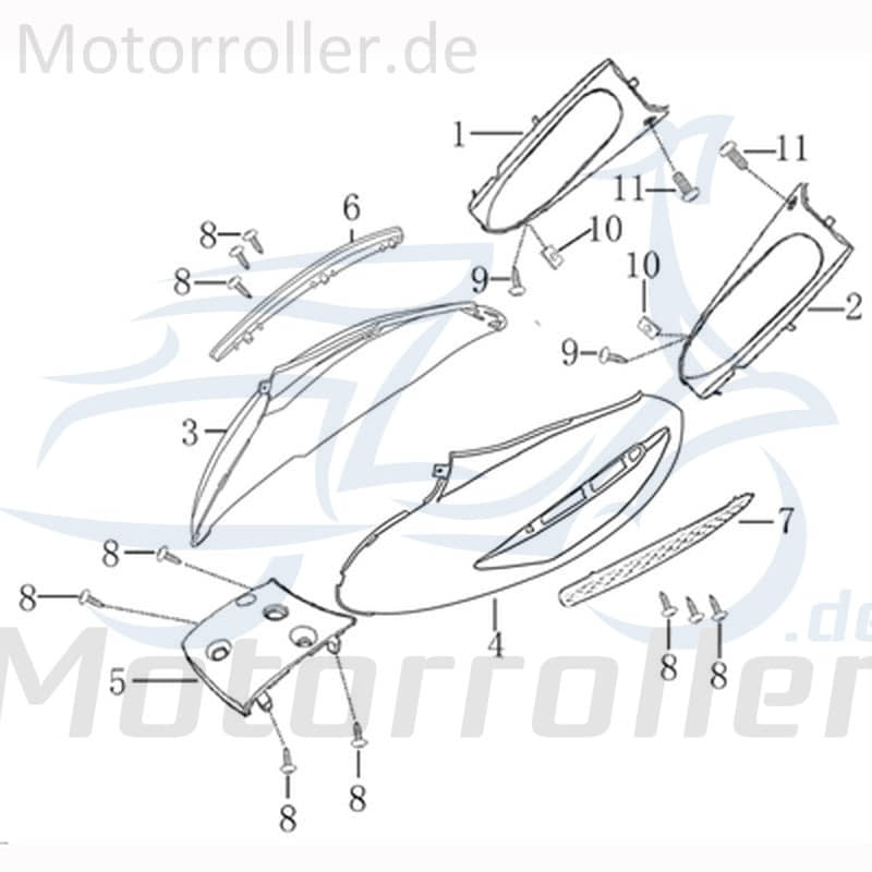 Heckverkleidung li silber 1020249-1(Silver met. MB7181)