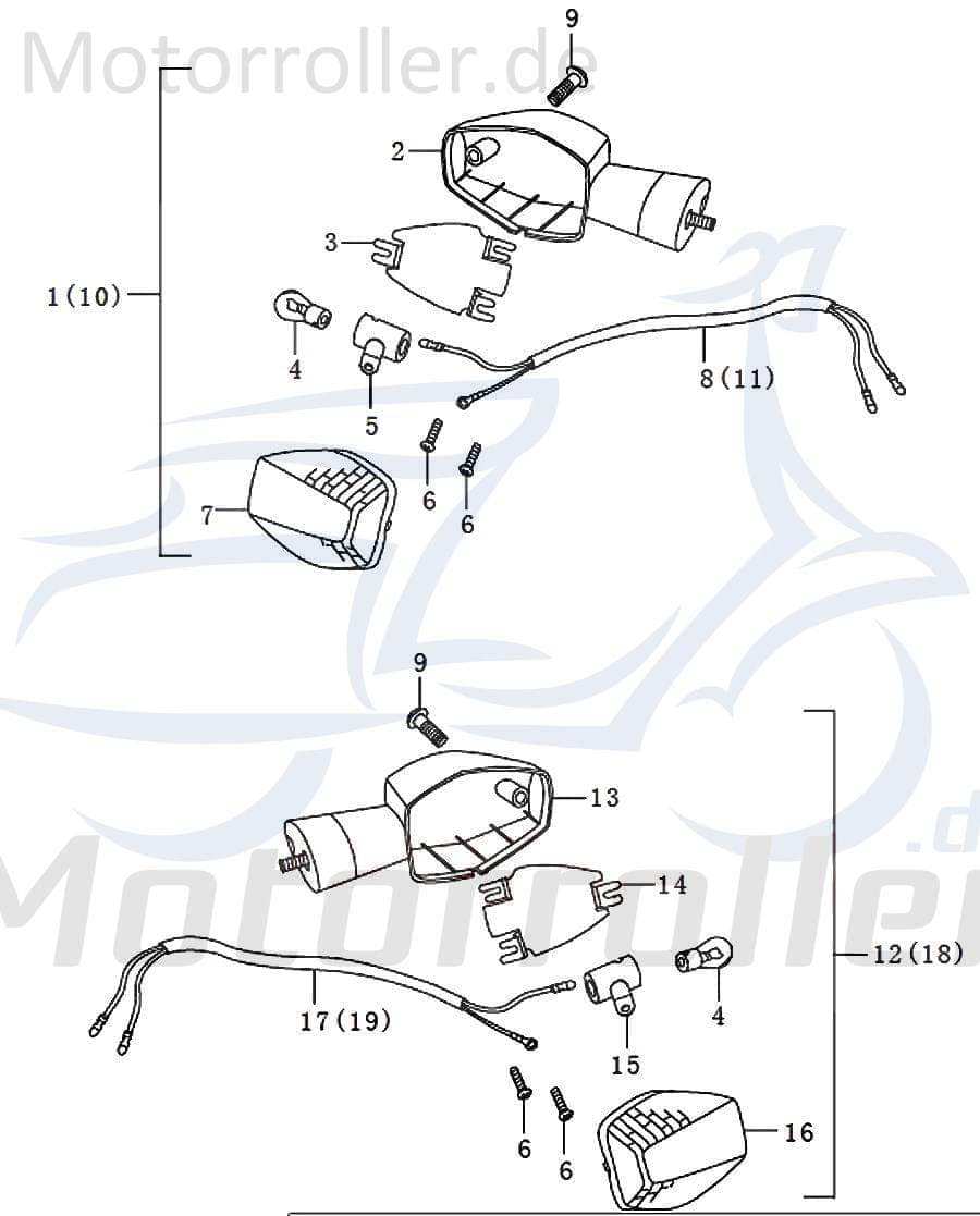 Kreidler STREET 125 DD Blinkerglas Roller 125ccm 4Takt 91326 Motorroller.de Blinker-Glas Blinker-Abdeckung Blinkerabdeckung Blinkerkappe Blinker-Kappe