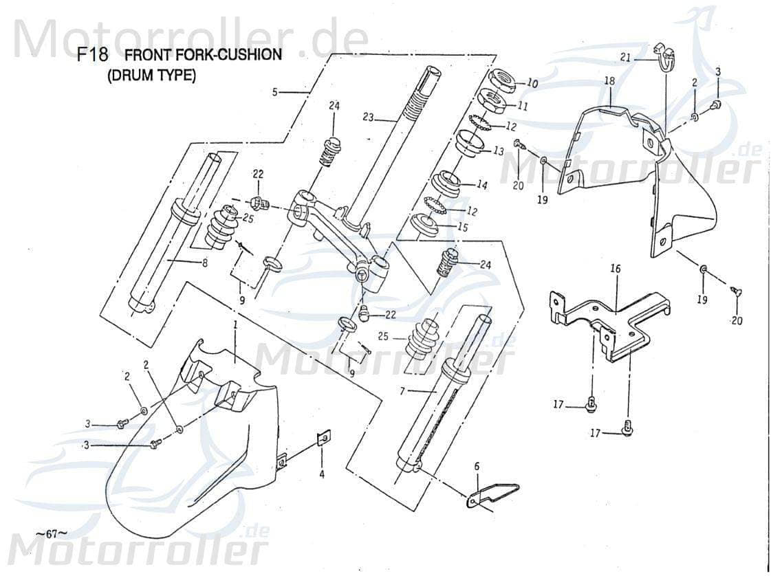 PGO Lenkwellensicherungsmutter Galaxy 50 Roller 50ccm 2Takt Motorroller.de 50ccm-2Takt Scooter Comet 50 Ersatzteil Service Inpektion Direktimport