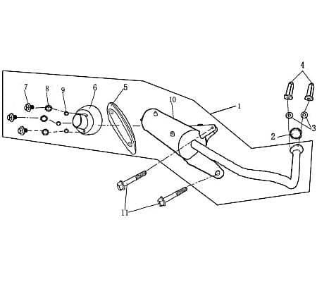 Auspuff komplett ohne SLS 139QMA 139QMB 4T 700300