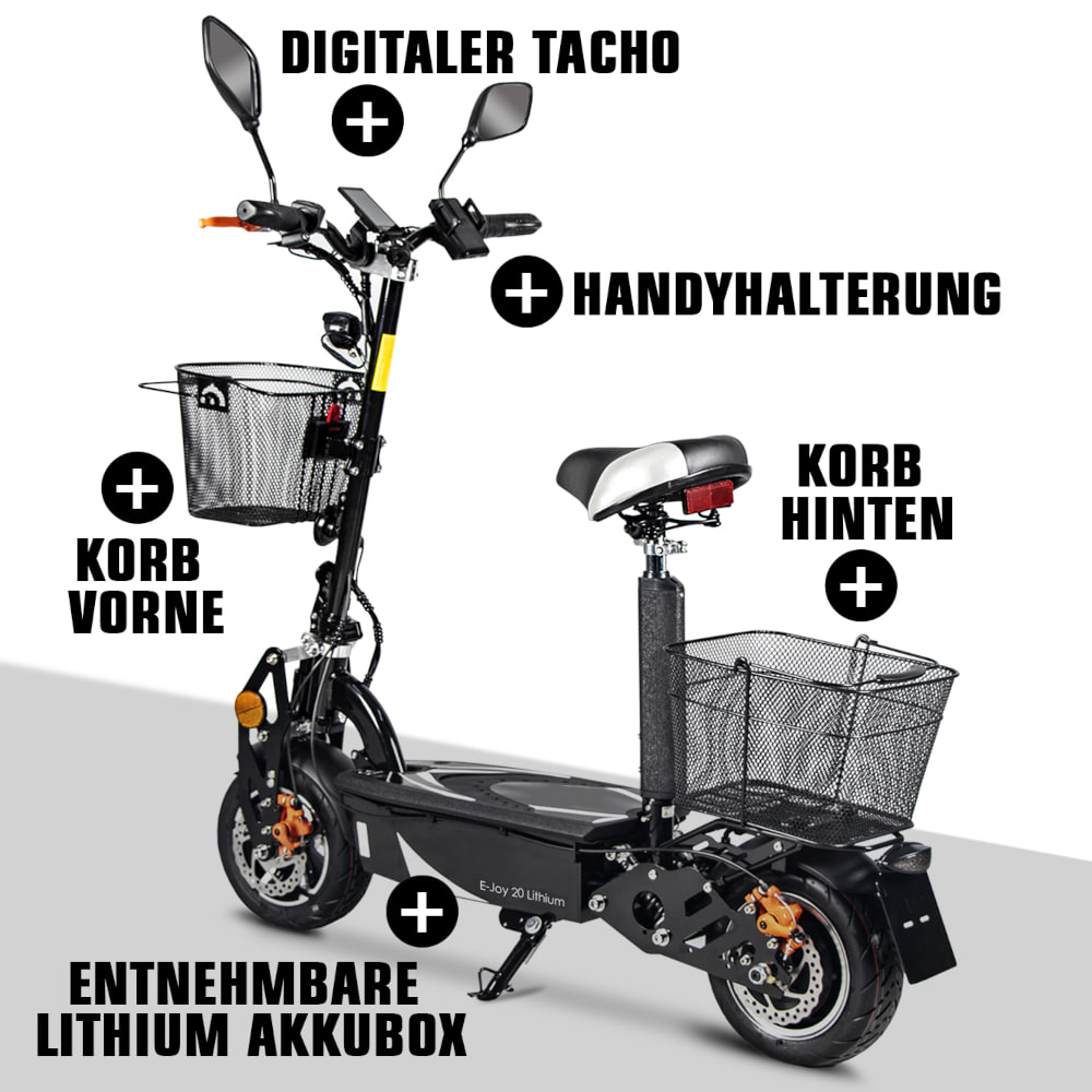 Elektroroller Scoody 20 E-Joy 20 km/h 36V-20Ah Lithium-Akku 500 Watt E-Scooter E-Roller