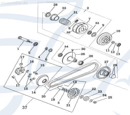 Bolzenführung CPI Aragon 50 Club Scooter 90A-11118-00-00 Motorroller.de 50ccm-2Takt Aragon 50 GP Moped Ersatzteil Service Inpektion Direktimport