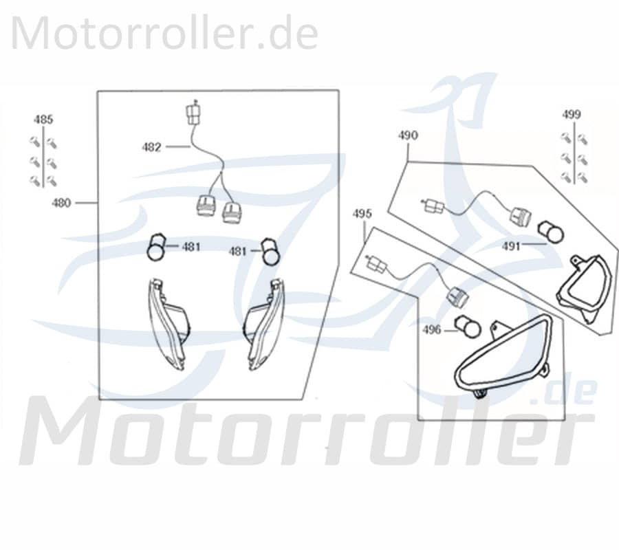 Kreidler Flory 50 Classic Blinkersatz vorn 50ccm 4Takt 740030 Motorroller.de links rechts vorn Blinklicht vön Signalleuchte Fahrtrichtungsanzeiger
