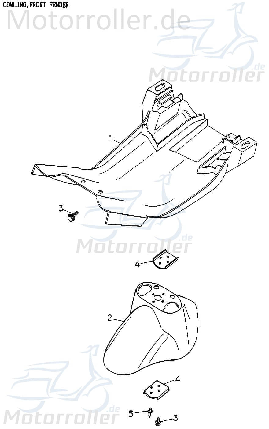 Adly Cat 50 Halter Befestigung Kotflügel 61106-118-000 Motorroller.de Schutzblech Radabdeckung Vorderradverkleidung