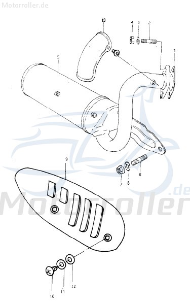 Auspuff ohne Katalysator 50ccm 1000040100