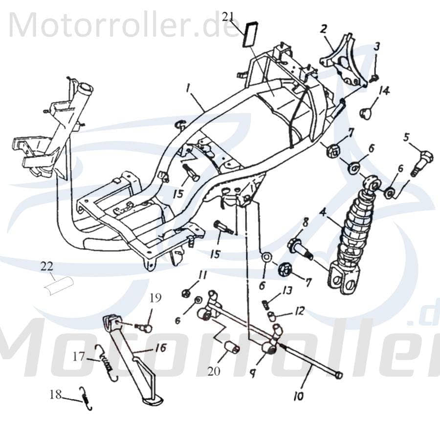Rahmen komplett schwarz Gestell 50100-141-00D