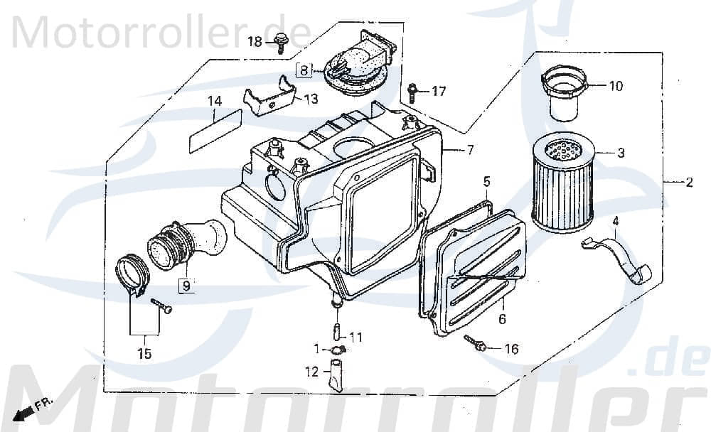 Daelim VC 125 Luftfilter Roller 125ccm 4Takt 17213-BA7-9000 Motorroller.de Luftfilterkasten Luft-Filter Luftfiltergehäuse Luftfiltermatte 125ccm-4Takt