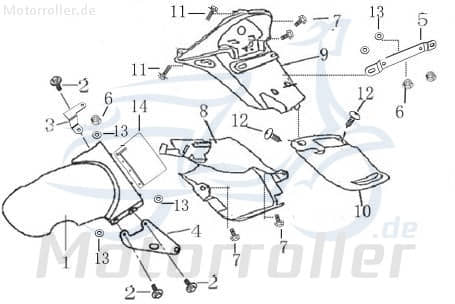 Kennzeichenhalter 4Takt 125ccm YY125T-28 1030112-1