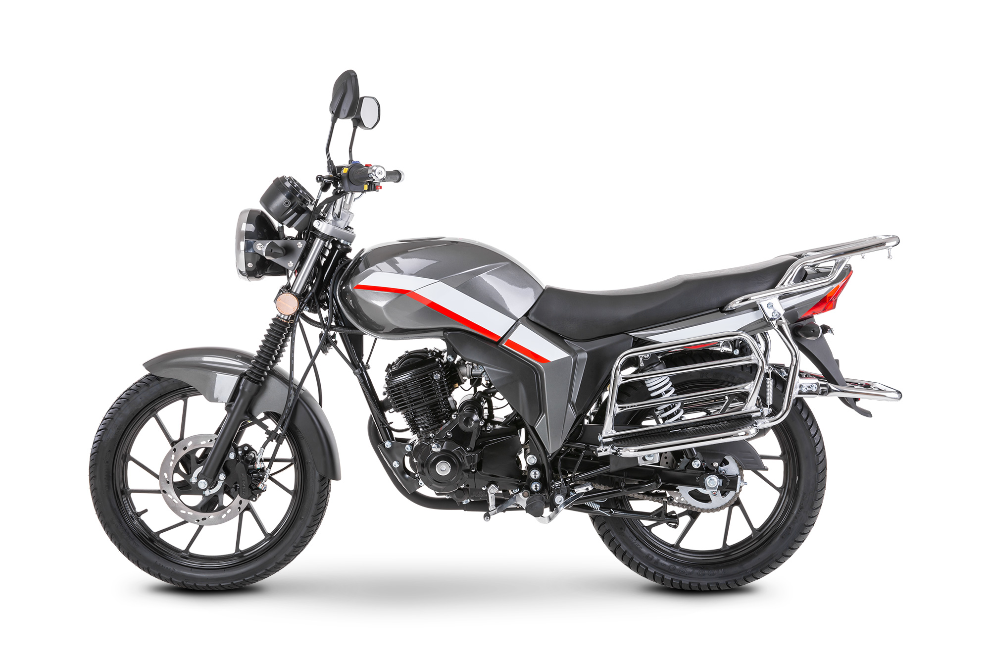 Motorrad Fighter 125 C-RS grau 90 km/h Euro 5+ Schaltmoped Mokick Kleinkraftrad