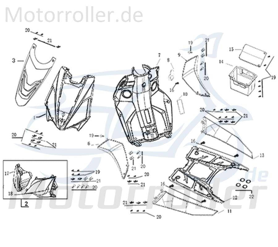 Kreidler Galactica 3.0 LC 50 DD Scheinwerfer rechts 741475 Motorroller.de Frontscheinwerfer Vorderlicht Frontlicht Frontlampe Frontleuchte