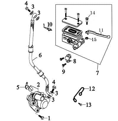 Befestigung Halterung Bremsgeberzylinder FIG35-15 Motorroller.de