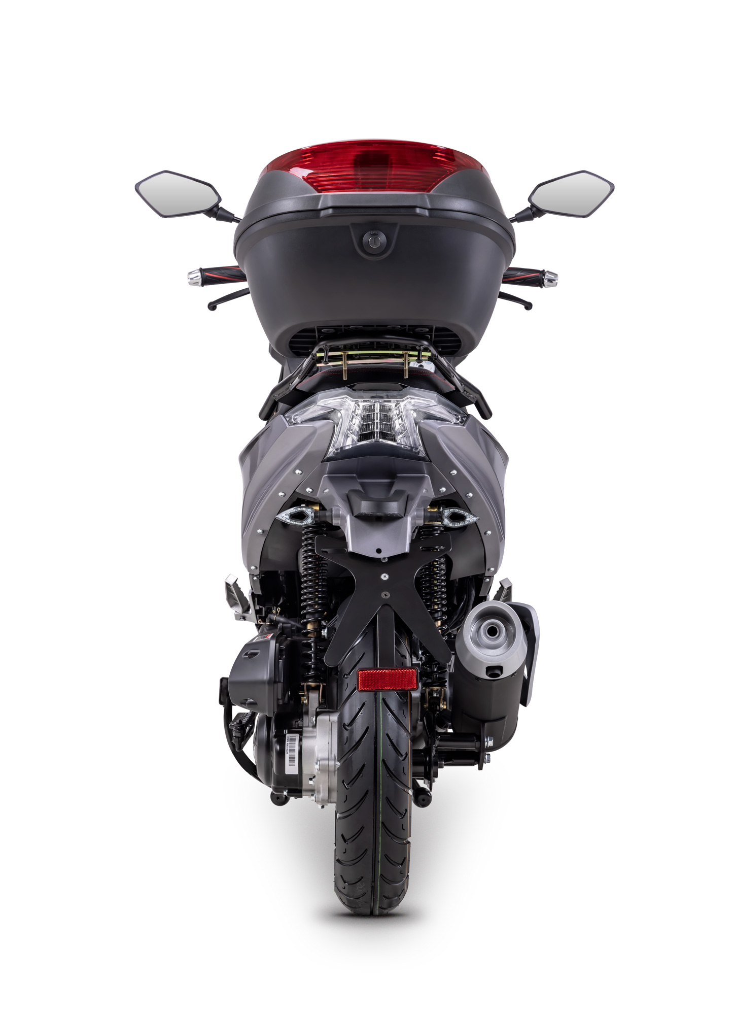 Motorroller Fighter R 777 Sport schwarz-grau 45 km/h Euro 5 mit Topcase Scooter Mokick Roller