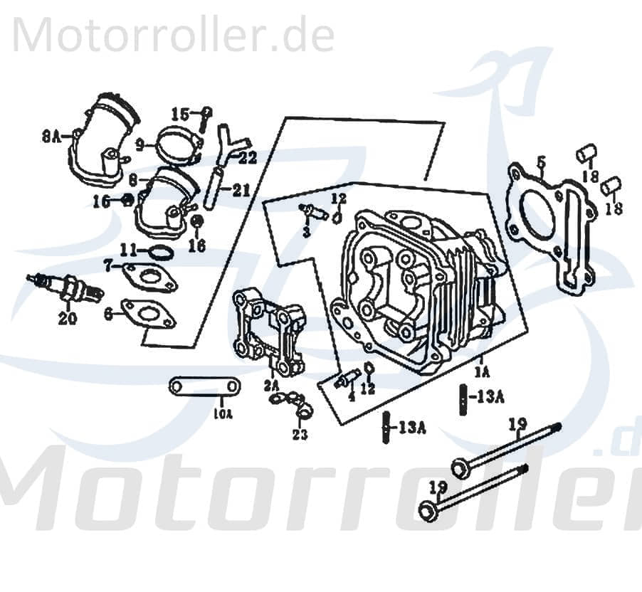 SMC Rexy 125 Ansaugstutzen Ansaugschlauch 125ccm 4Takt Motorroller.de Ansaugkrümmer Ansaugrohr Luftansaugrohr Ansauggummi Anschlussbogen Scooter