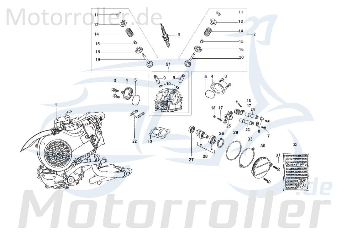 Kipphebelwelle Einlass Nocken-Welle Motorroller 721072