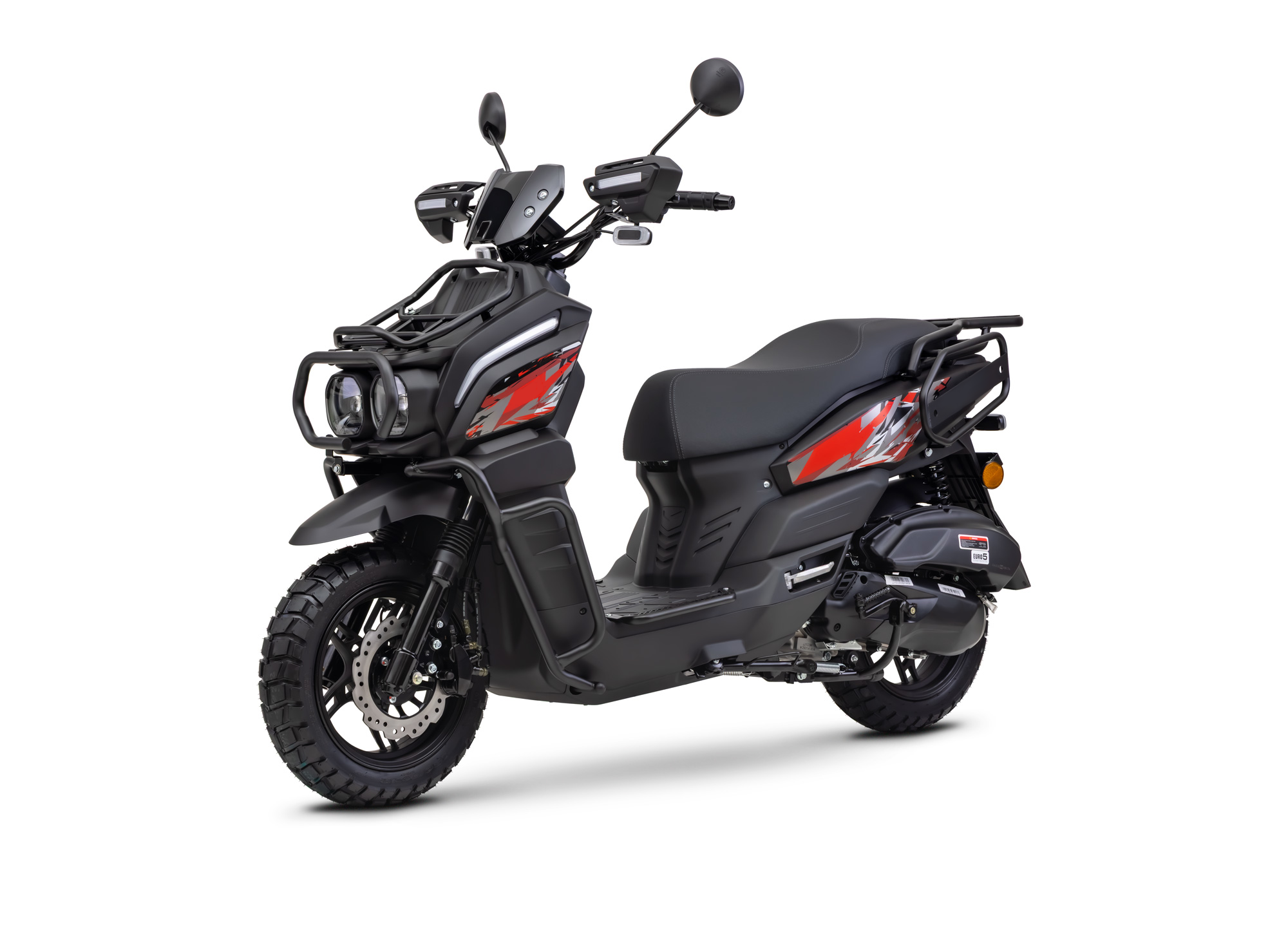 Motorroller Fighter 125 RT schwarz 85 km/h Euro 5+ Scooter Mokick Roller