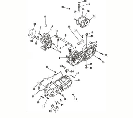 Motorlager-Abstand- Rohr Motorgehäuse Motorroller 730013