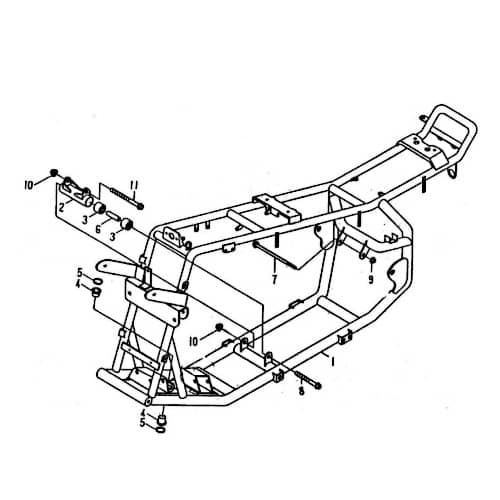 SMC REX Quad 50 Rahmen Gestell ATV 50ccm 2Takt 41110-SK9-01 Motorroller.de Metallrahmen Fahrgestell Rahmenteil Grundgerüst Fahrzeugrahmen Mustang 50