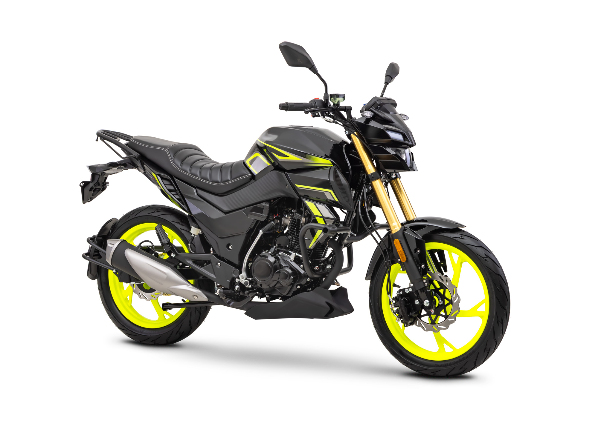 Motorrad Fighter 125 DV-RS AIR neon-grün/schwarz 90 km/h Euro 5+ Schaltmoped Mokick Kleinkraftrad