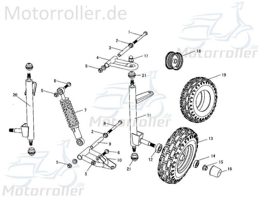 Kasea Kinderbuggy Bundschraube 40ccm 4Takt KB5-14047 Motorroller.de M8x1,25x100mm Maschinenschraube Flanschschraube Flansch-Schraube Bund-Schraube