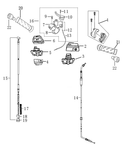 Bremshebel links Jonway Stratos Montana Brems-Hebel 1190401-2 Motorroller.de Handbremshebel Handbremsgriff Bremsarm Brems-Arm Brems-griff 50ccm-4Takt