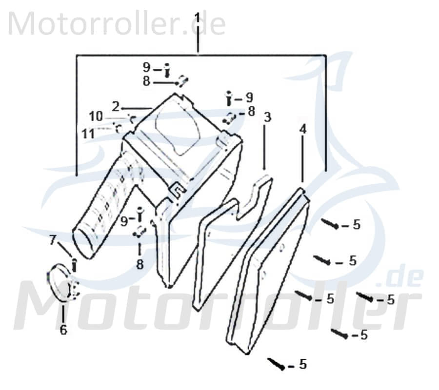 CPI Deckel Luftfiltergehäuse Verkleidung 103-12Y2-001-003 Motorroller.de Kappe Schutz Blende Abdeckung Haube Abdeckhaube Schutzhaube Überdeckung Moped
