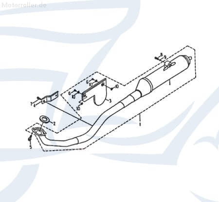 Rex Quad 50 Auspuffblende Auspuffschutz 50ccm 2Takt 72356 Motorroller.de Hitzeblech Auspuffabdeckung Auspuff-Blende Hitze-Blech 1E40QMB ATV SMC UTV