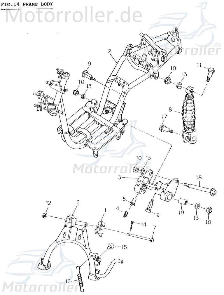 Distanzhülse Getriebe 10x8x16mm Baotian BT49QT 3 50ccm 4Takt Motorroller.de Distanz-Hülse Distanzbuchse Passhülse Passbuchse Abstandshülse 50ccm-4Takt