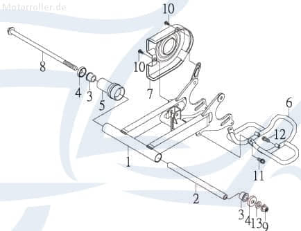 SMC REX Quad 50 Steckachse hinten 50ccm 2Takt 94610-14290-B Motorroller.de Zapfwelle Achswelle Steckwelle Achs-Welle Minarelli liegend ATV Mustang 50