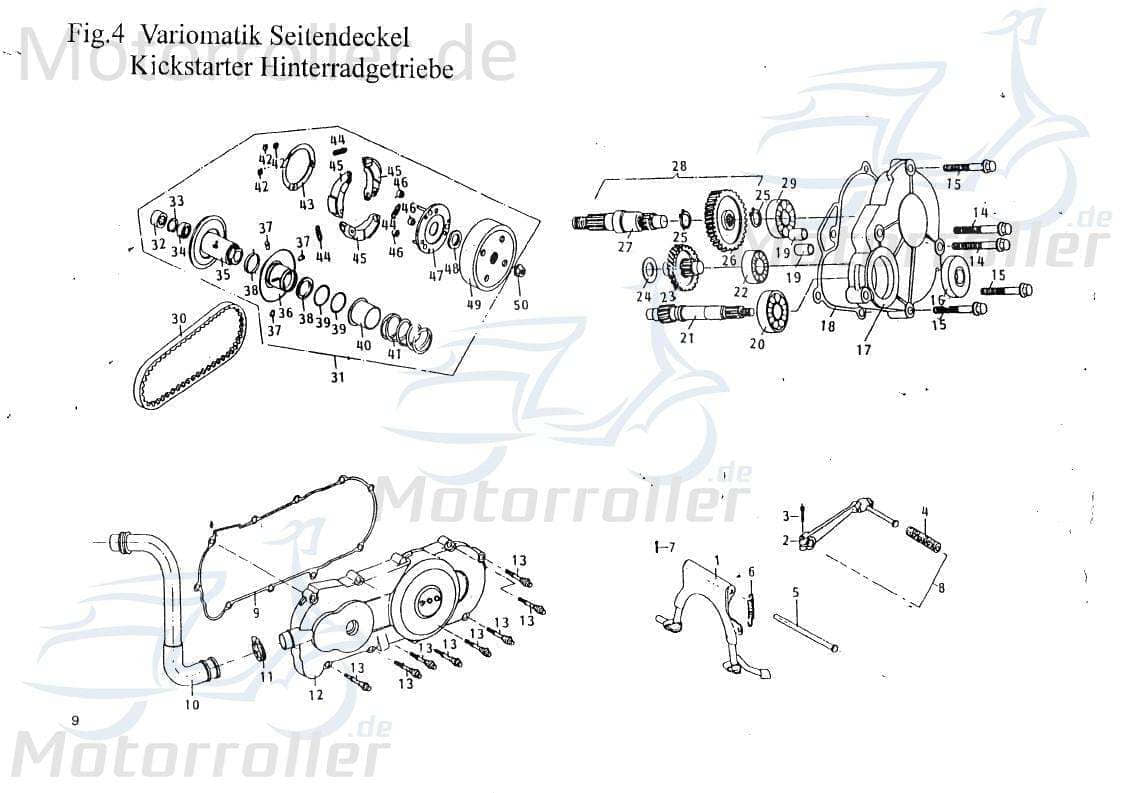 PGO Abdeckhülse Kupplung Star 50 Roller Scooter 50ccm 2Takt Motorroller.de PGO 50ccm-2Takt Star 50 2 Ersatzteil Service Inpektion Direktimport