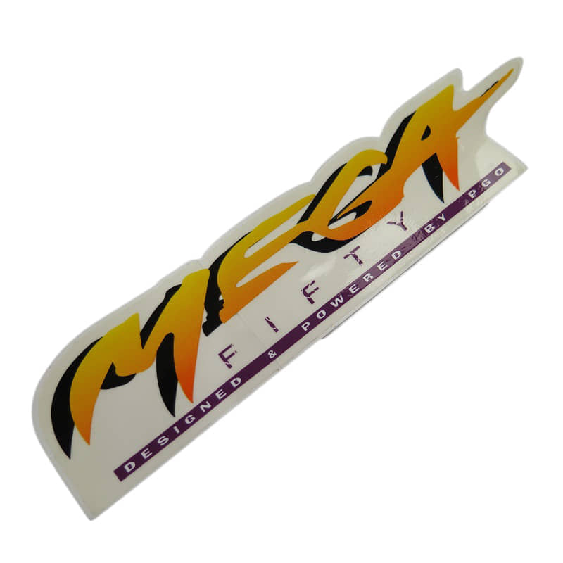 PGO Mega 50 Aufkleber Seitenverkleidung links/rechts Sticker Dekor Roller NE601050000 Motorroller.de Dekor-Aufkleber Klebeetikett