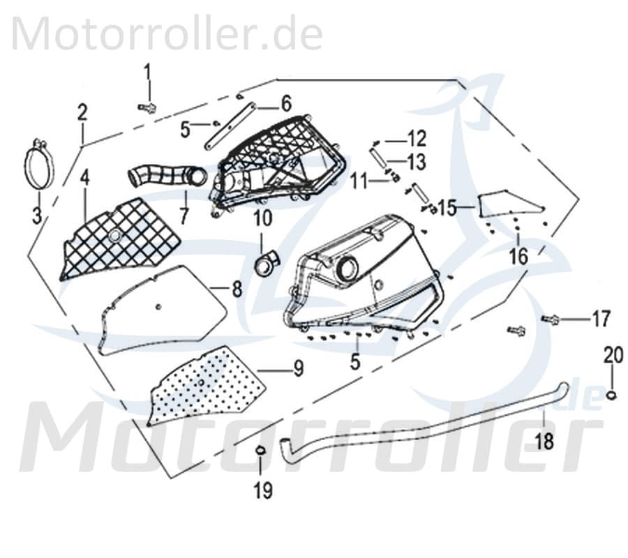 Ansaugstutzen 125ccm 4Takt Luftfilter 750255