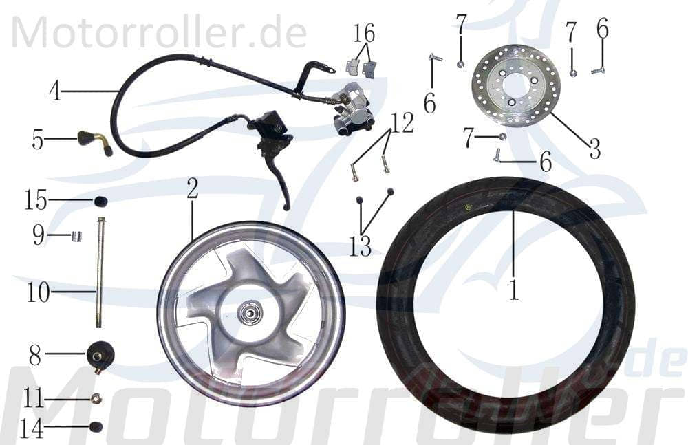 Daelim VJF 125 Roadwin R Schraube 125ccm 4Takt TB6A-040000004 Motorroller.de Bundschraube Maschinenschraube Flanschschraube Flansch-Schraube PGO Moped