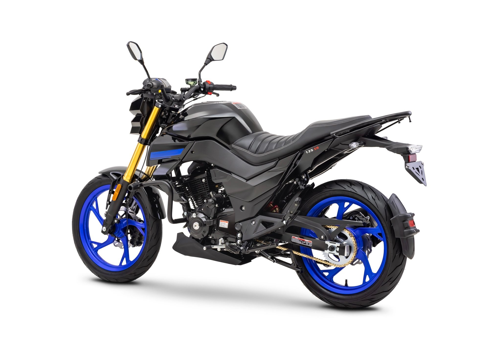 Motorrad Fighter 125 DV-RS AIR schwarz-blau 90 km/h Euro 5+ Schaltmoped Mokick Kleinkraftrad