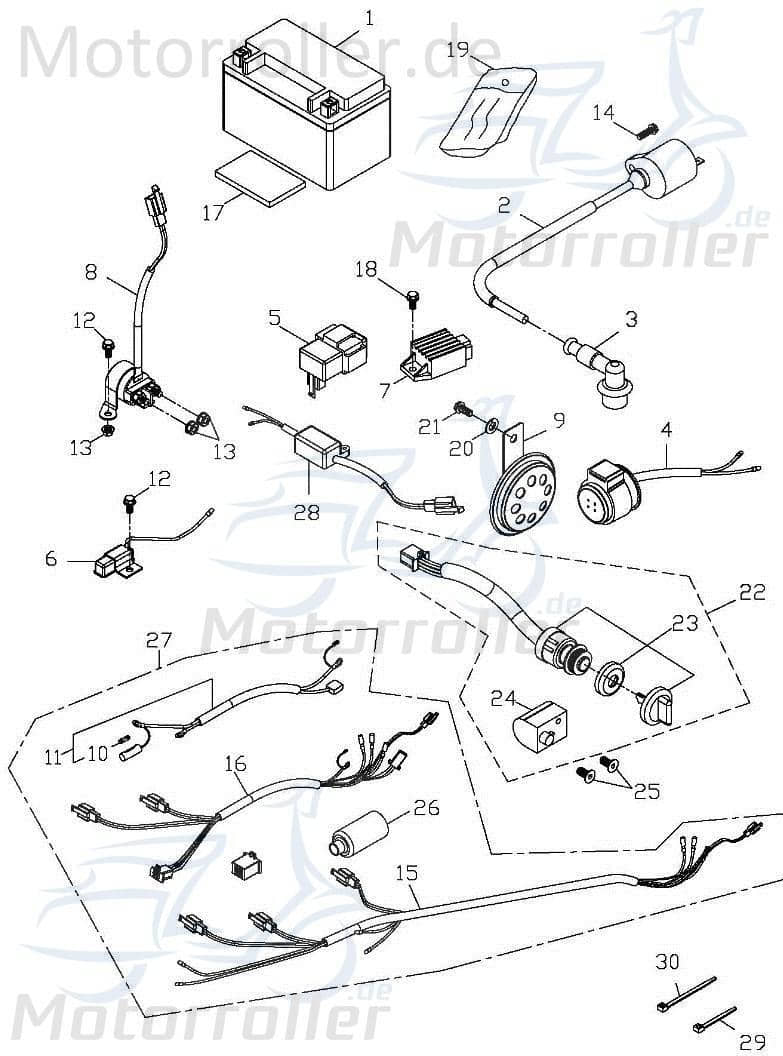 Baotian BT49QT-9 4T Blechmutter 50ccm 4Takt BT50QT-9-000403 Motorroller.de M6 Klemmmutter Federmutter Schnappmutter 139QMB Scooter Ersatzteil Service