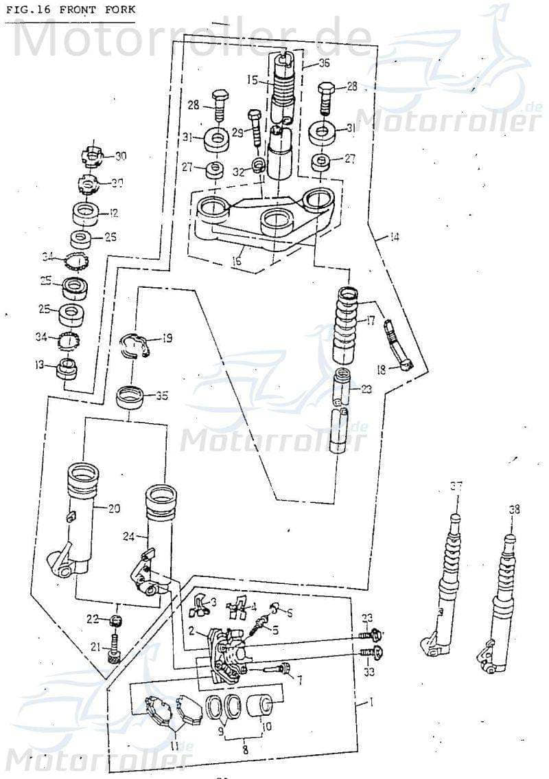Adly Scoody 50 Halteclip / Roller 50ccm 2Takt 51141-107-001 Motorroller.de Sitzklemme Scooter Ersatzteil Service Inpektion Direktimport
