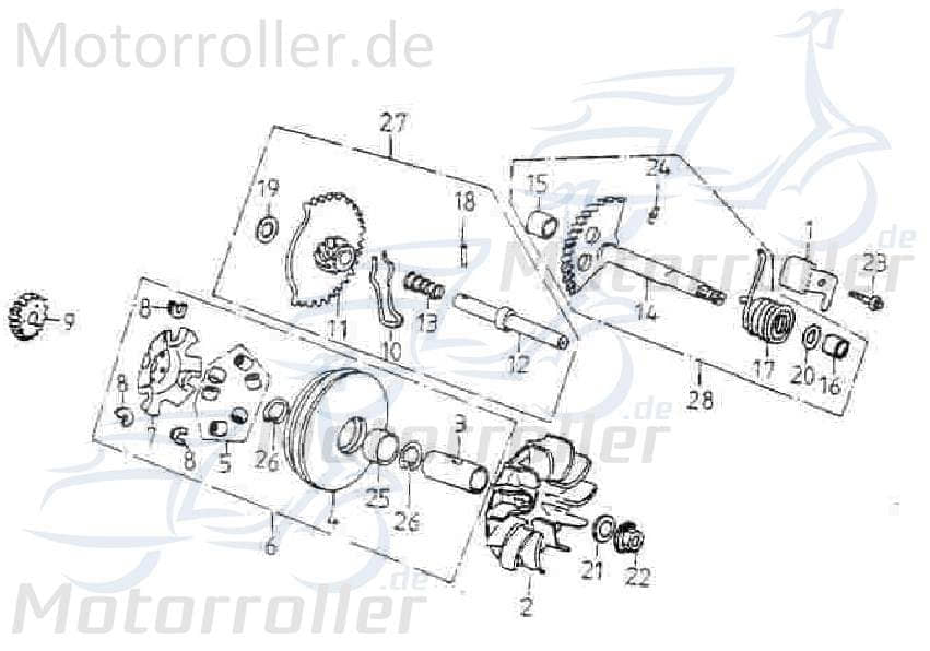 AEON Buchse Kickstarterwelle 14x18x16mm 125ccm 180ccm 4Takt Motorroller.de Hülse Distanzhülse Lagerbuchse Distanz-Hülse Distanzbuchse Passhülse 152QMI