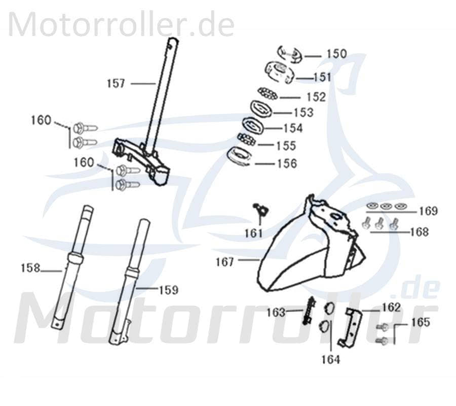 ZNEN Flory Classic 50 Kotflügel 50ccm 4Takt 61100-ALA6-9000 Motorroller.de Spritzschutz Schutzblech Schutz-Blech Radabdeckung Innenkotflügel Radlauf