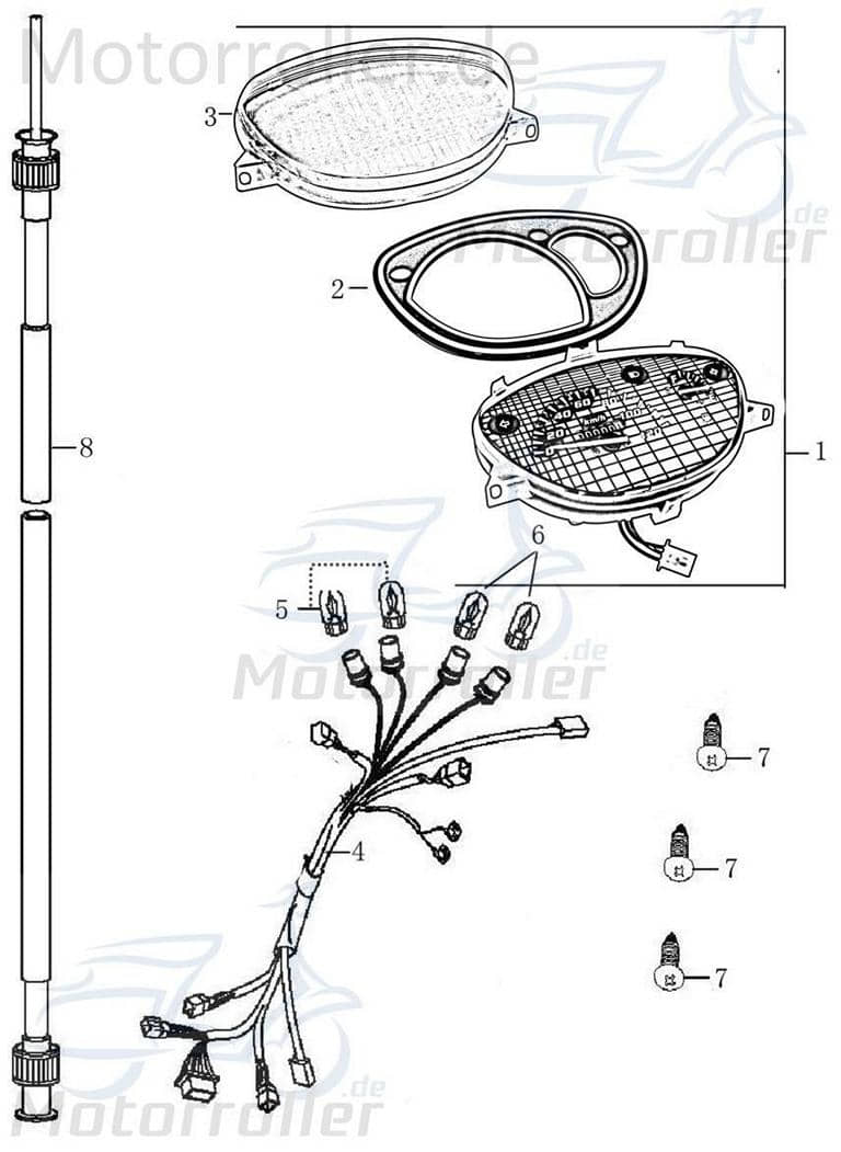 Tacho 80 km/h (Carbonoptik, & Mph) Jonway YY50QT021001C