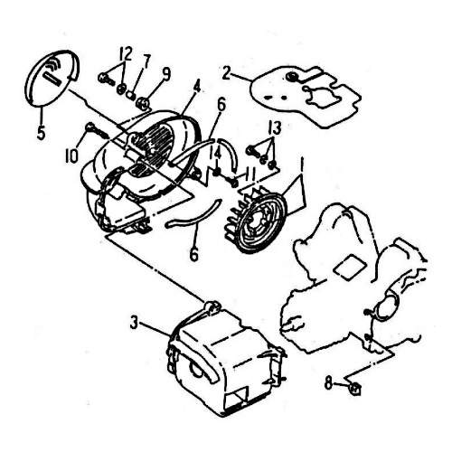 SMC Mustang 50 Abdeckung Lüfter Quad 50ccm 2Takt 12657-SK9-00 Motorroller.de Kappe Deckel Schutz Verkleidung Platte Cover Blende Lüfterdeckel ATV UTV