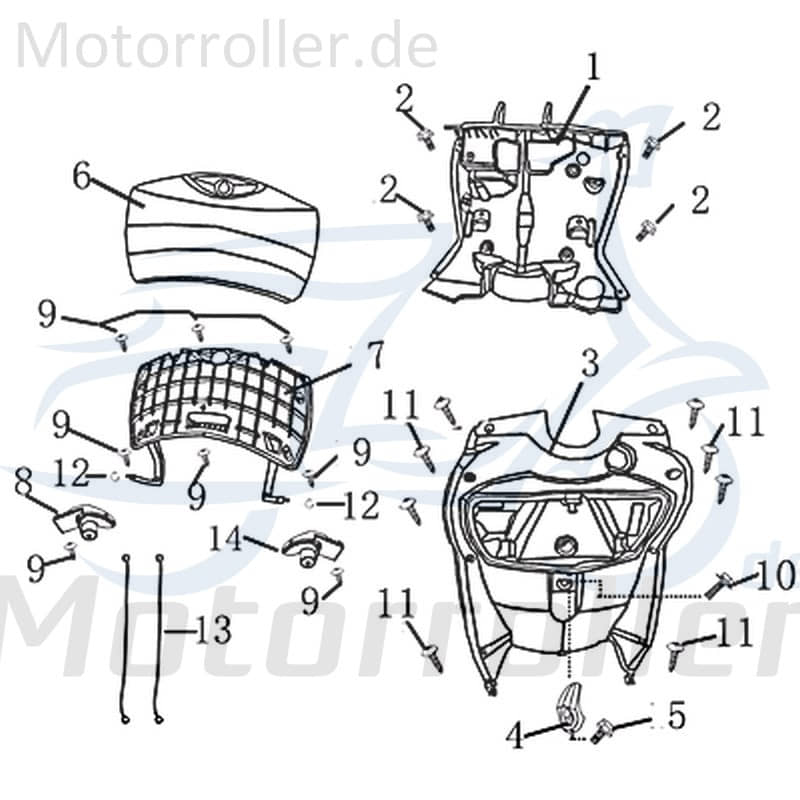 Kreidler Martinique 125 DD Handschuhfachinnendeckel 702568 Motorroller.de Deckel Abdeckung Cover Gitter Handschuhfach Innen Scooter Ersatzteil Service